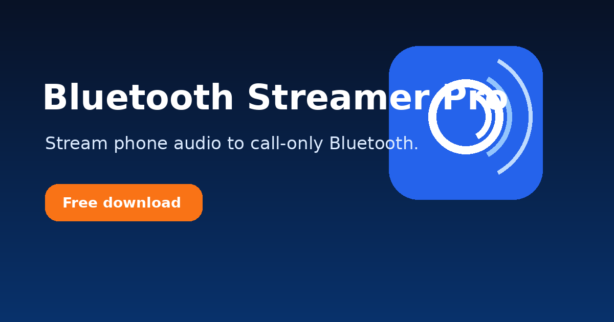 Bluetooth Streamer Pro - Stream Audio to Any Bluetooth Device